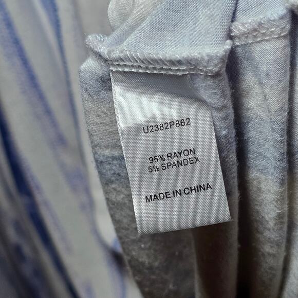 LEMON TART V NECK LONG ADRIANNA MAXI DRESS SUMMER SOFT WHITE BLUE SIZE Plus 1X - Picture 8 of 12